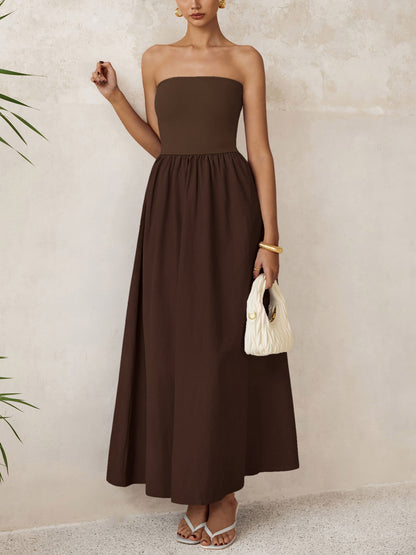 A-Line Flowy Maxi Dress - Strapless, Party - photo 27