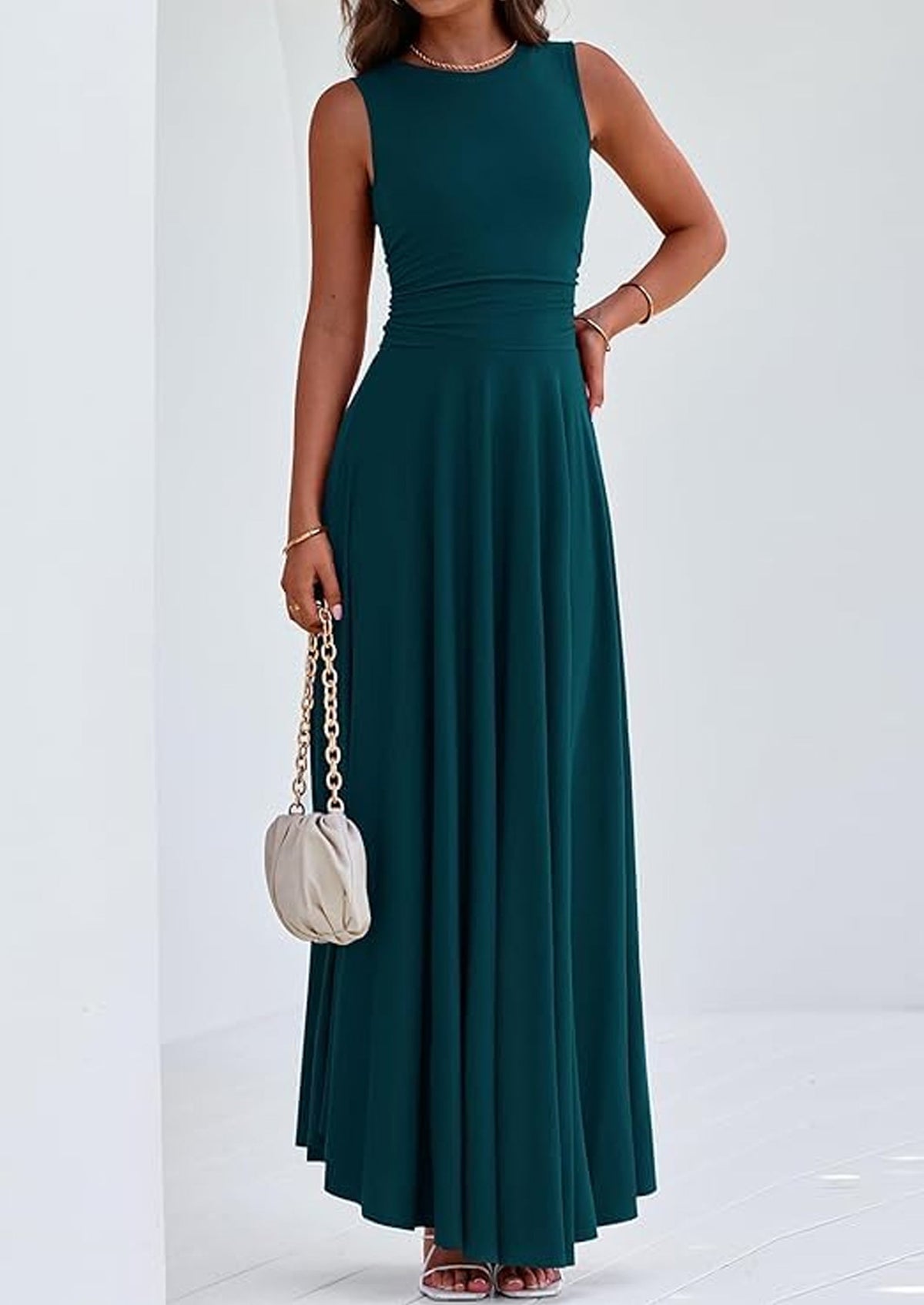 Flowy Maxi Dress - Sleeveless, Crewneck, Casual - photo 35