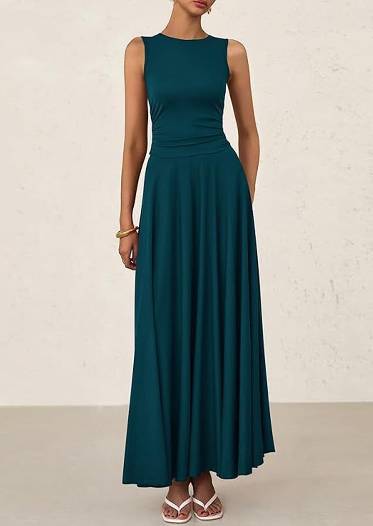 Flowy Maxi Dress - Sleeveless, Crewneck, Casual - photo 36