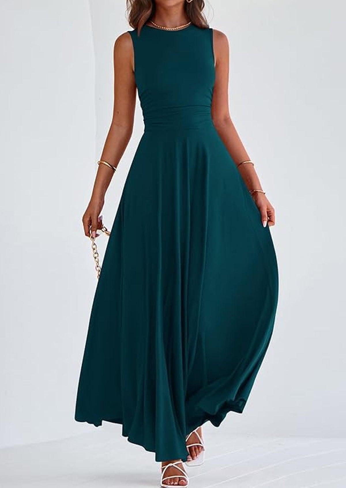 Flowy Maxi Dress - Sleeveless, Crewneck, Casual - photo 38