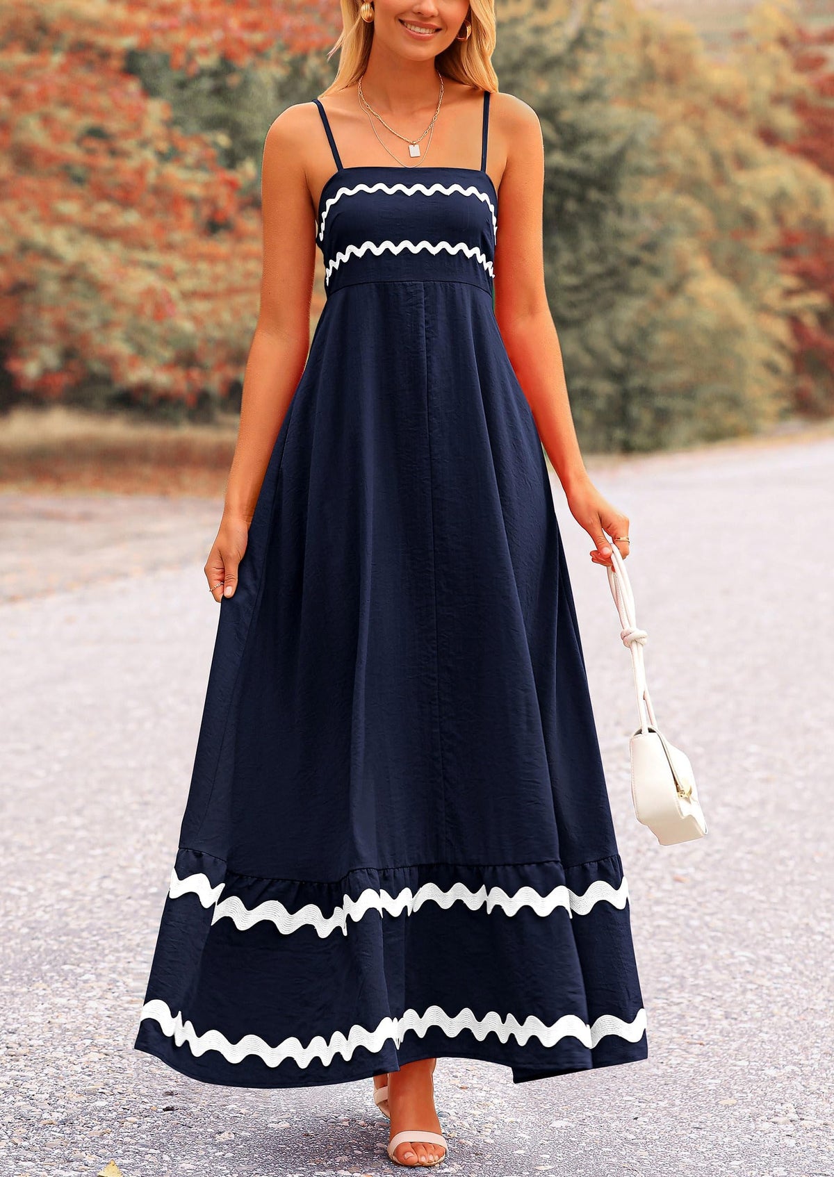 Light Blue Flowy Maxi Dress - Sleeveless, Casual - photo 37