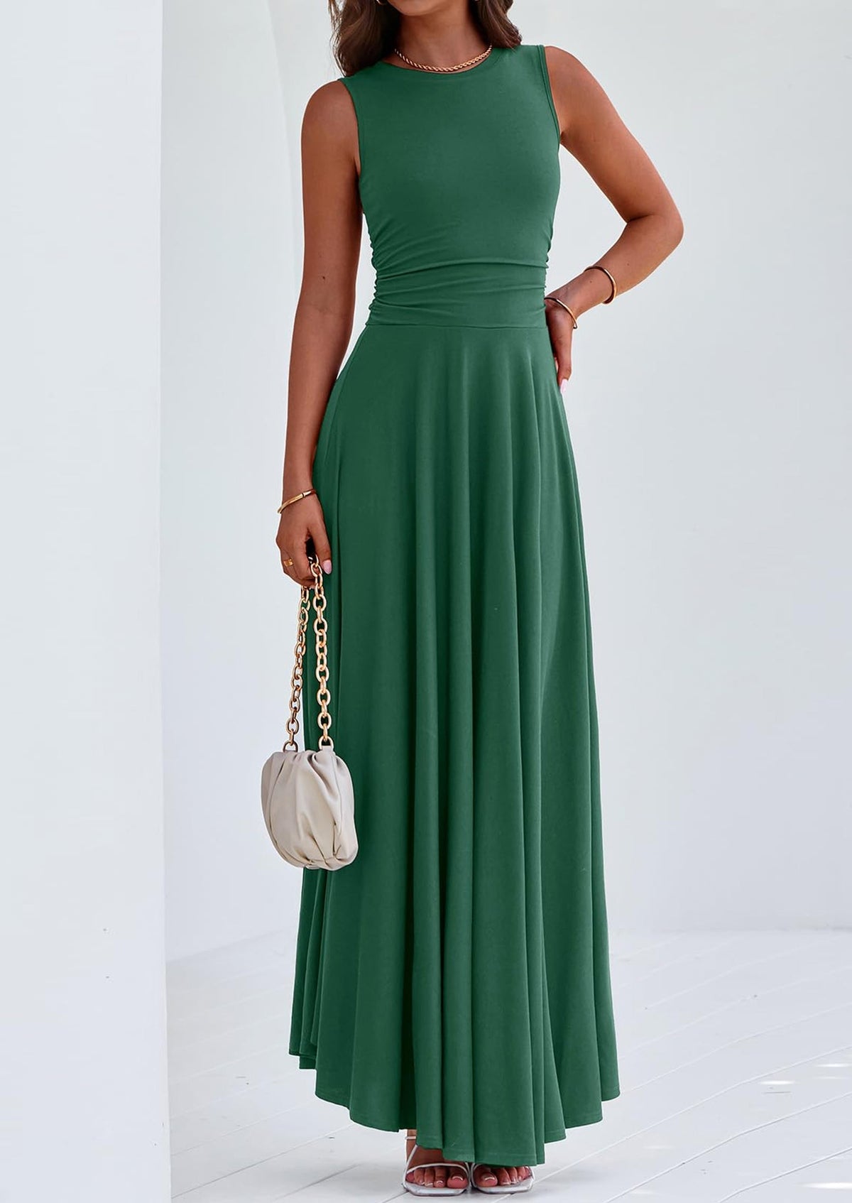 Flowy Maxi Dress - Sleeveless, Crewneck, Casual - photo 40