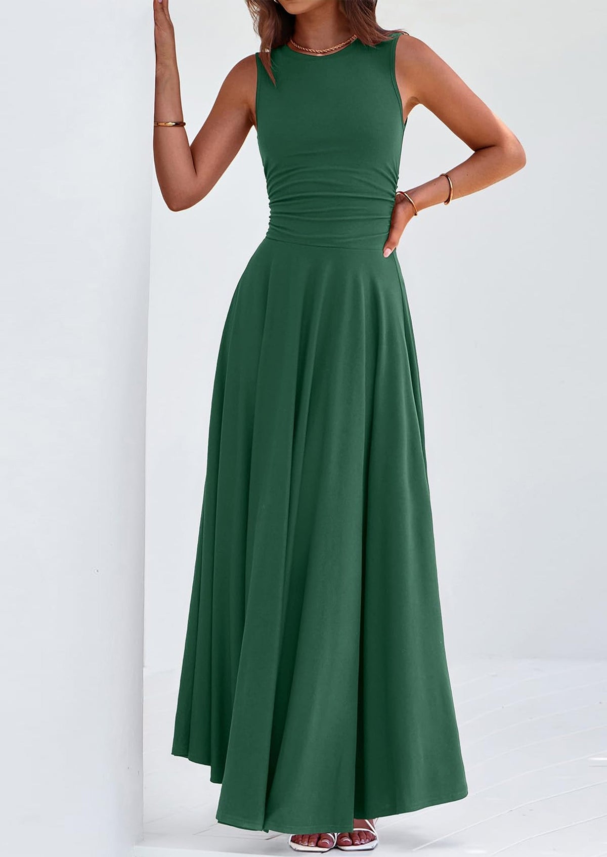 Flowy Maxi Dress - Sleeveless, Crewneck, Casual - photo 41