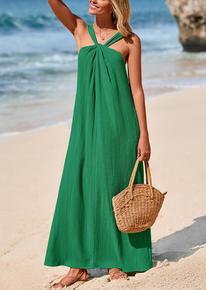 Apricot Flowy Maxi Dress - Sleeveless, Casual - photo 15