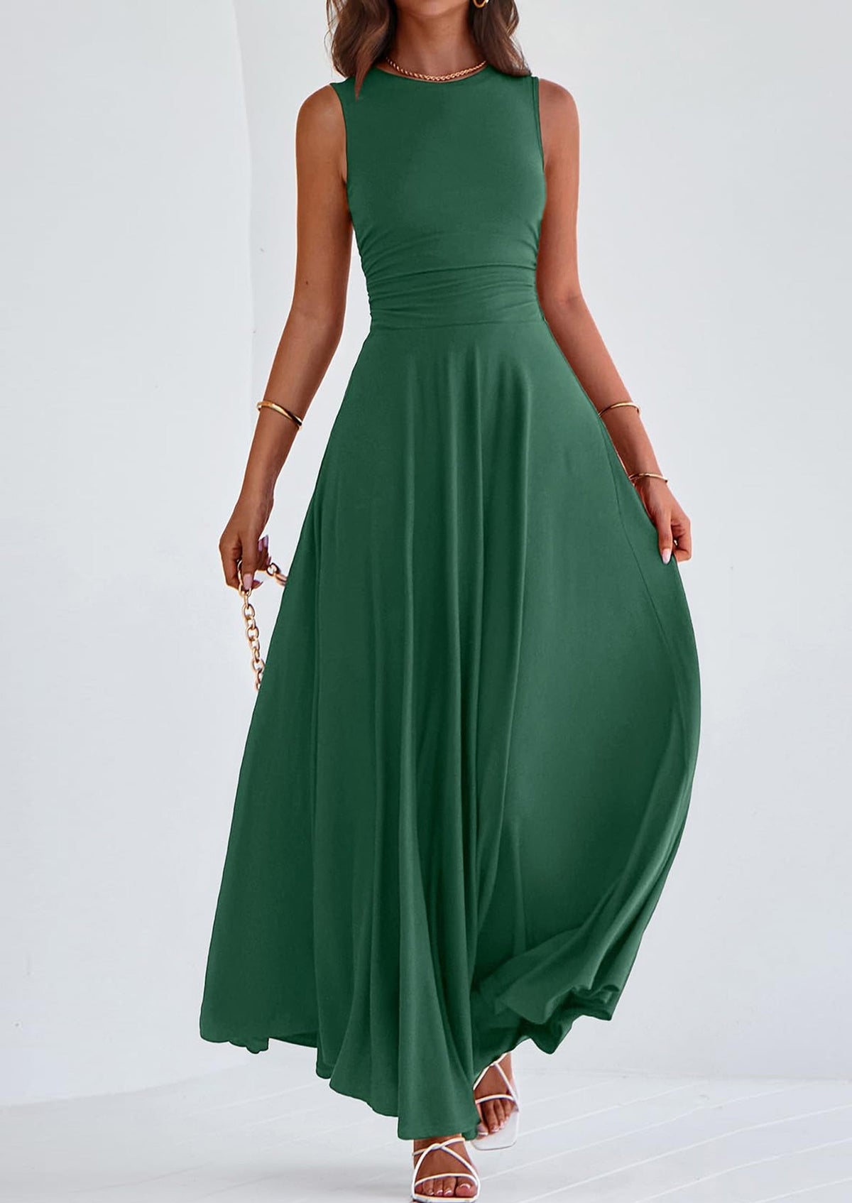 Flowy Maxi Dress - Sleeveless, Crewneck, Casual - photo 42