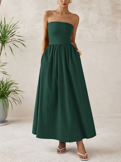 A-Line Flowy Maxi Dress - Strapless, Party - photo 8