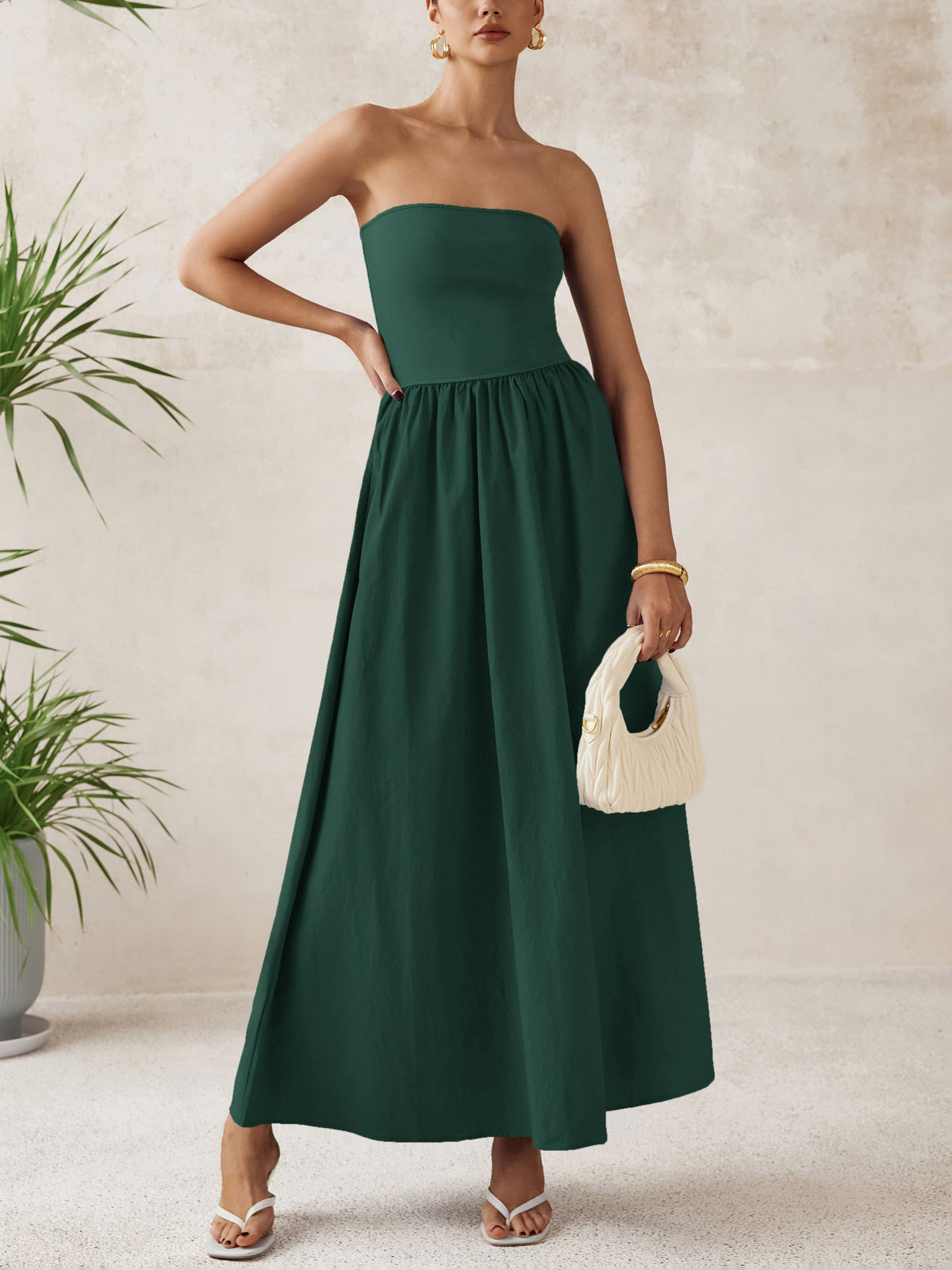 A-Line Flowy Maxi Dress - Strapless, Party - photo 10