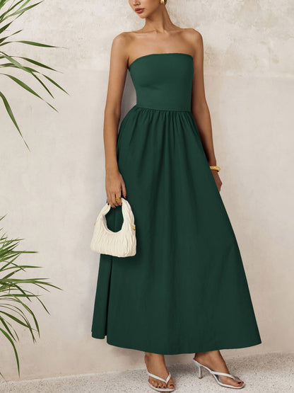 A-Line Flowy Maxi Dress - Strapless, Party - photo 9