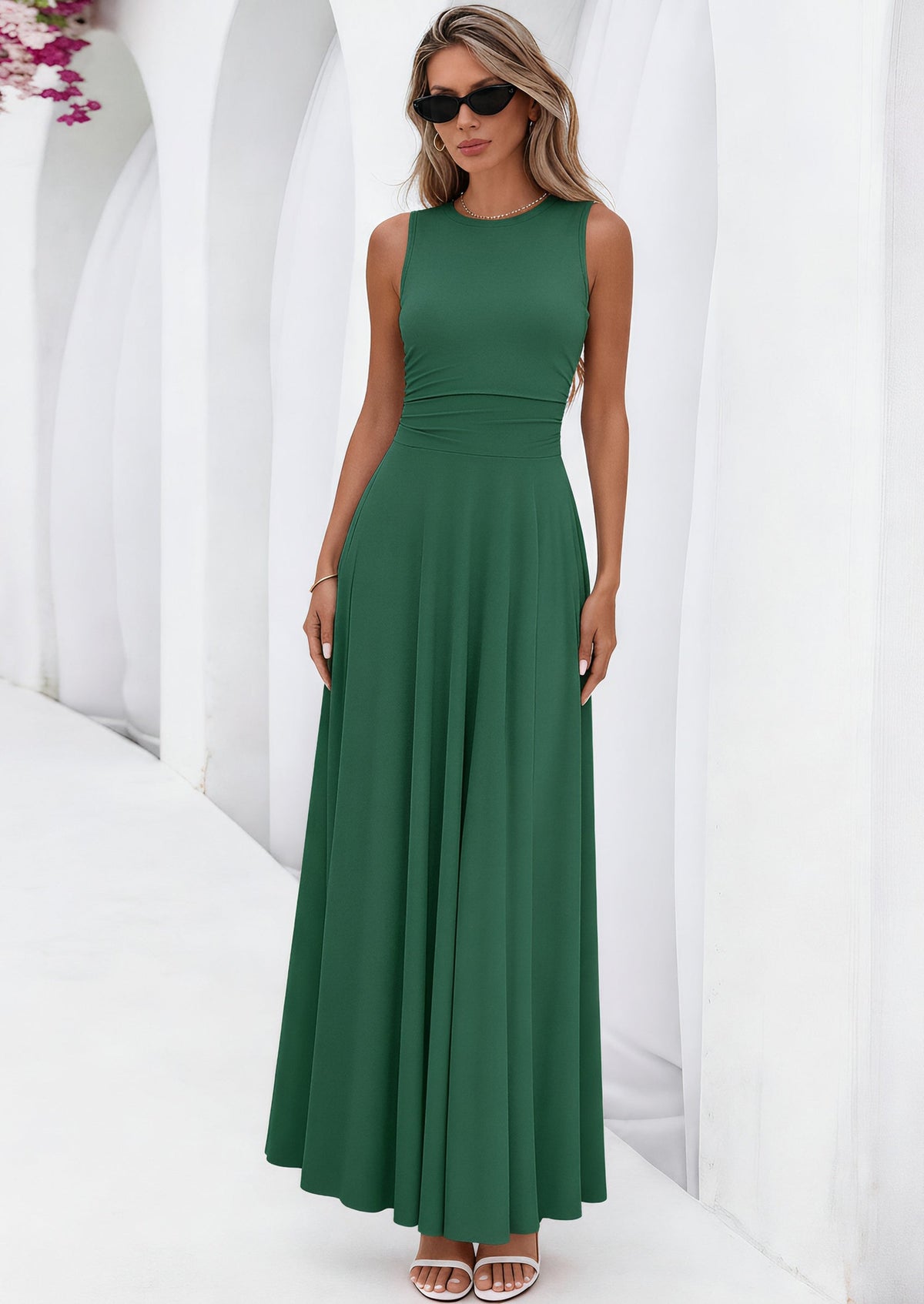 Flowy Maxi Dress - Sleeveless, Crewneck, Casual - photo 39