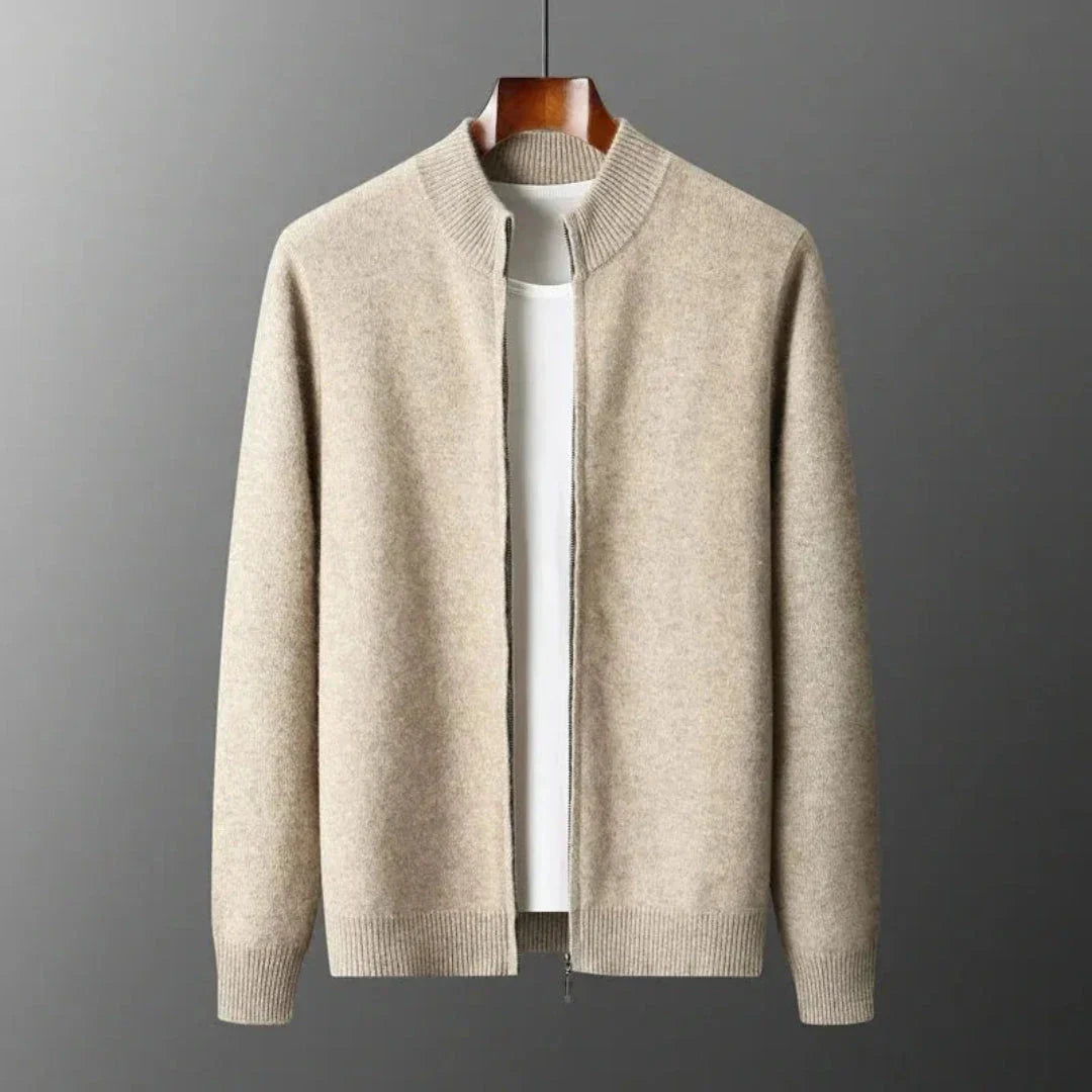 David Wool Zip Cardigan
