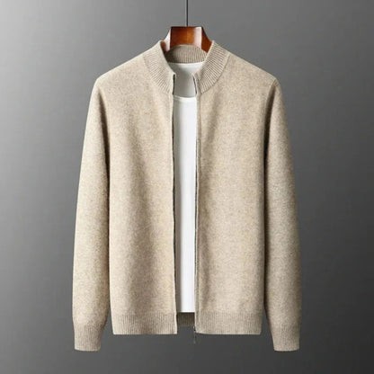 David Wool Zip Cardigan