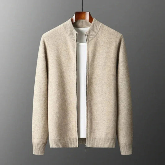 David Wool Zip Cardigan