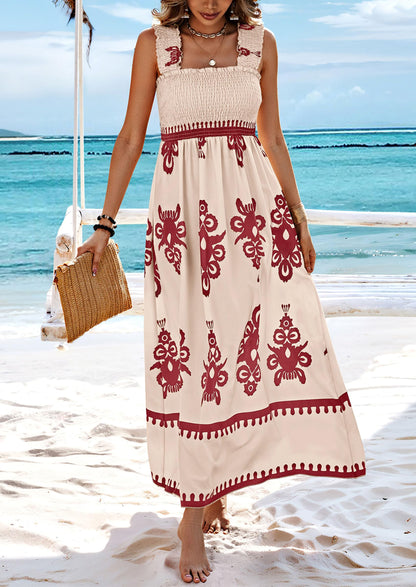 Floral Smocked Maxi Dress - Sleeveless, Square Neck, Boho - photo 20