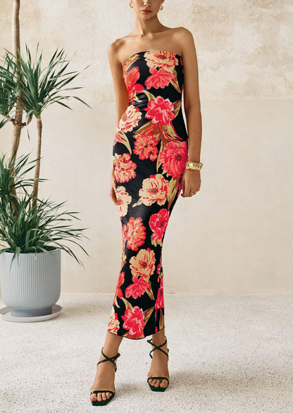 Floral Bodycon Maxi Dress - Strapless, Casual - photo 7