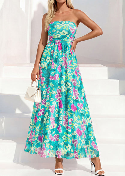 Floral Maxi Dress - Strapless, Boho - photo 7