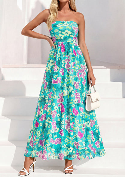 Floral Maxi Dress - Strapless, Boho - photo 9