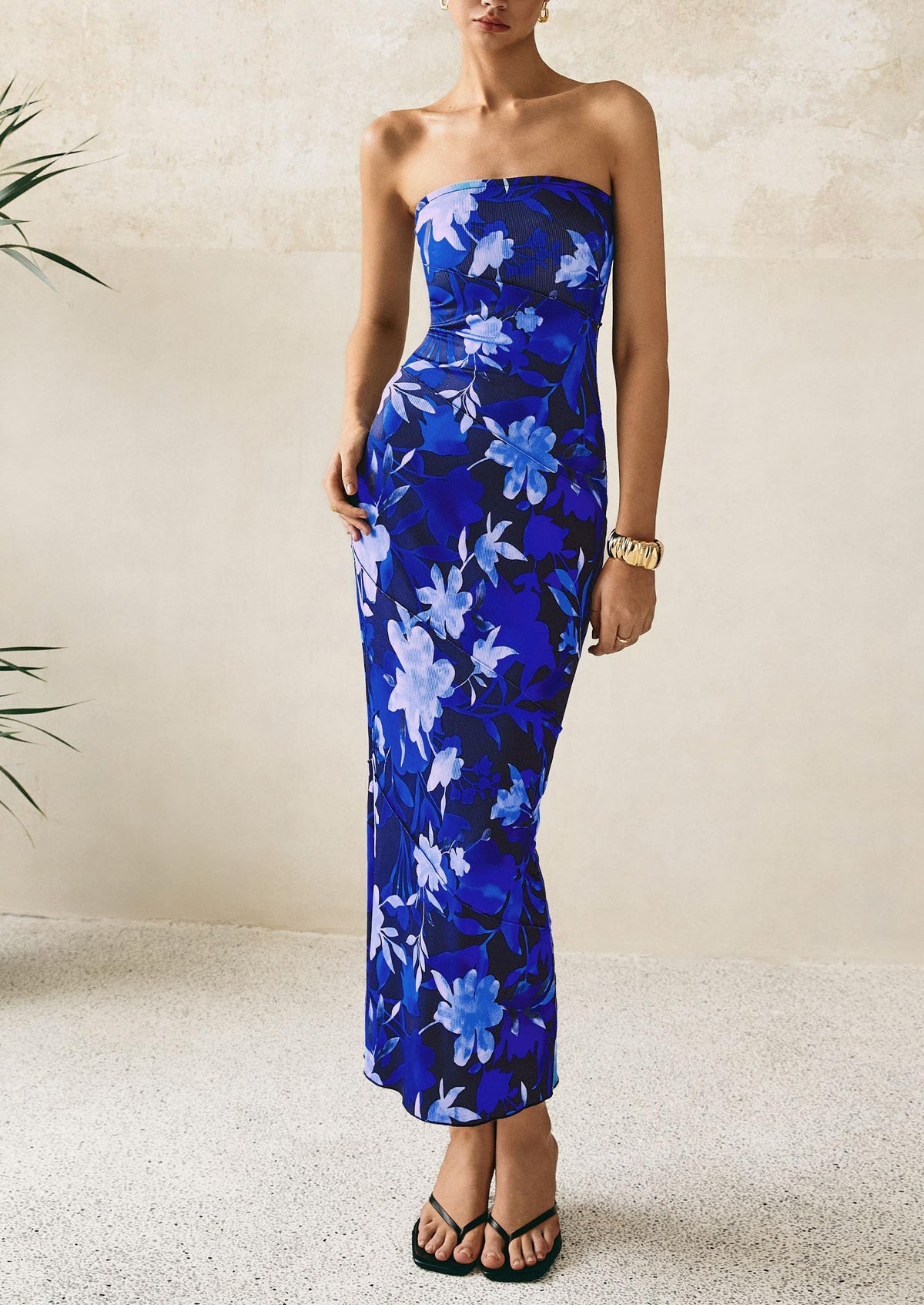 Floral Bodycon Maxi Dress - Strapless, Casual - photo 11