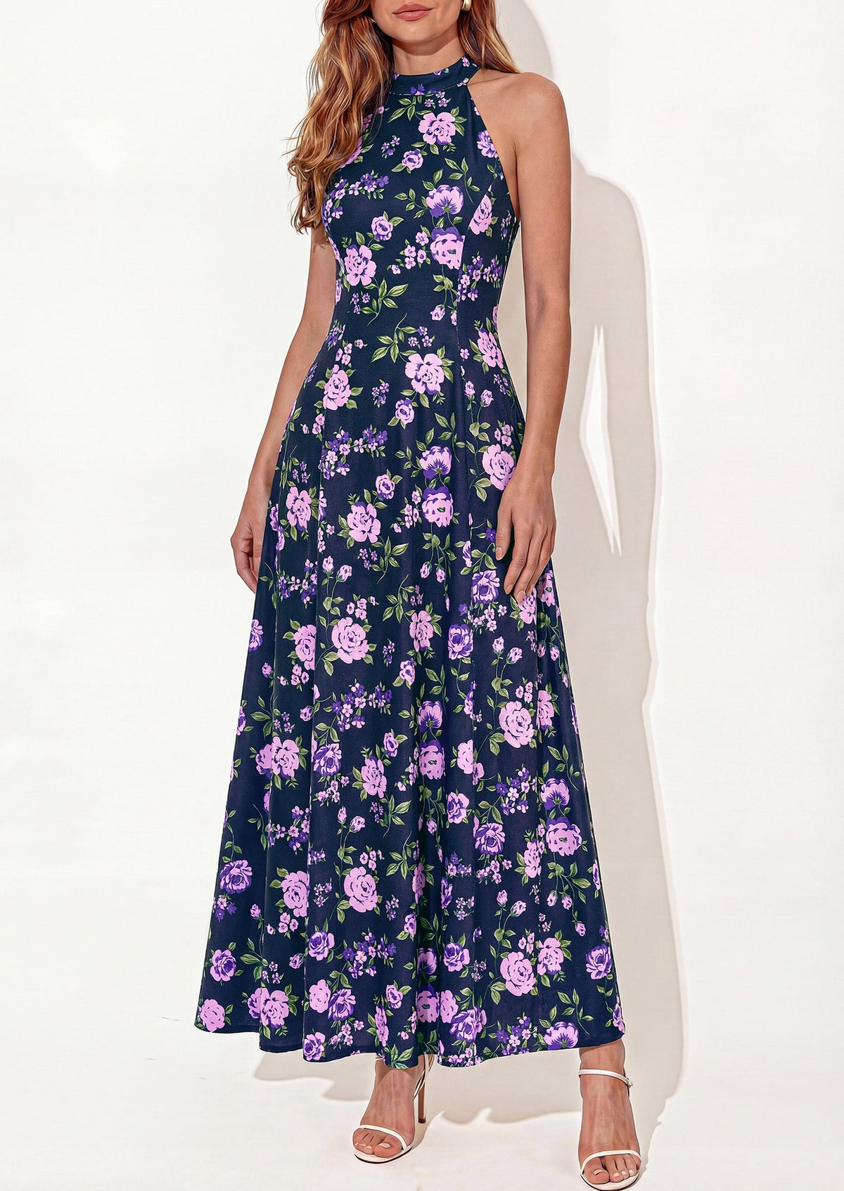 Polka Dot Maxi Dress - Halter, Vacation - photo 11