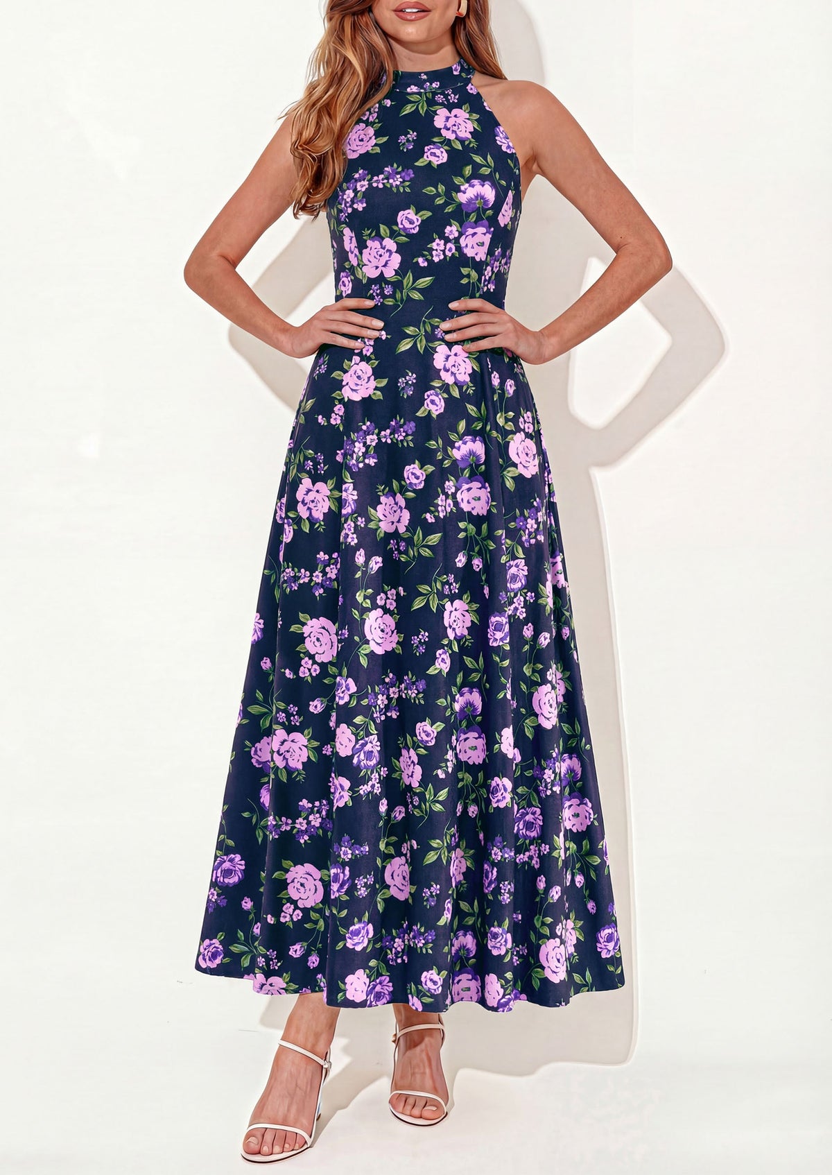 Polka Dot Maxi Dress - Halter, Vacation - photo 7