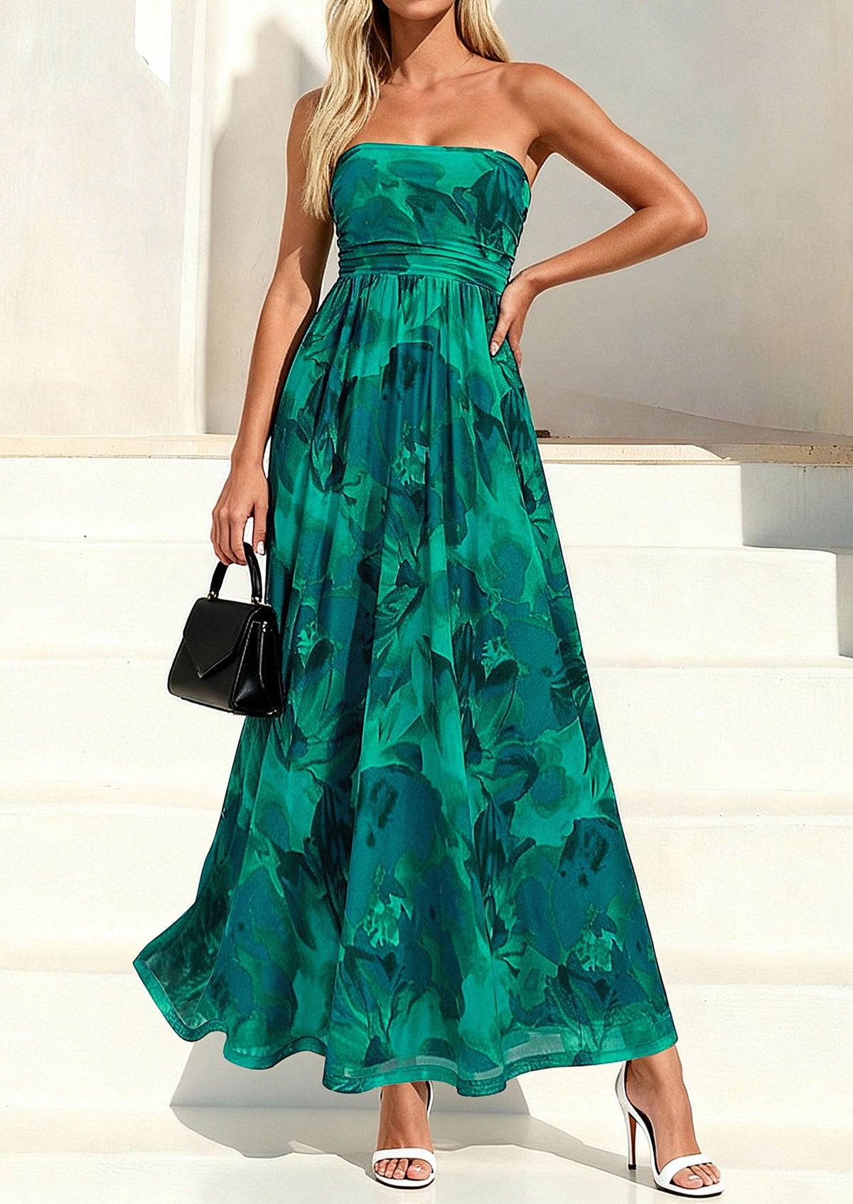 Floral Maxi Dress - Strapless, Boho - photo 13