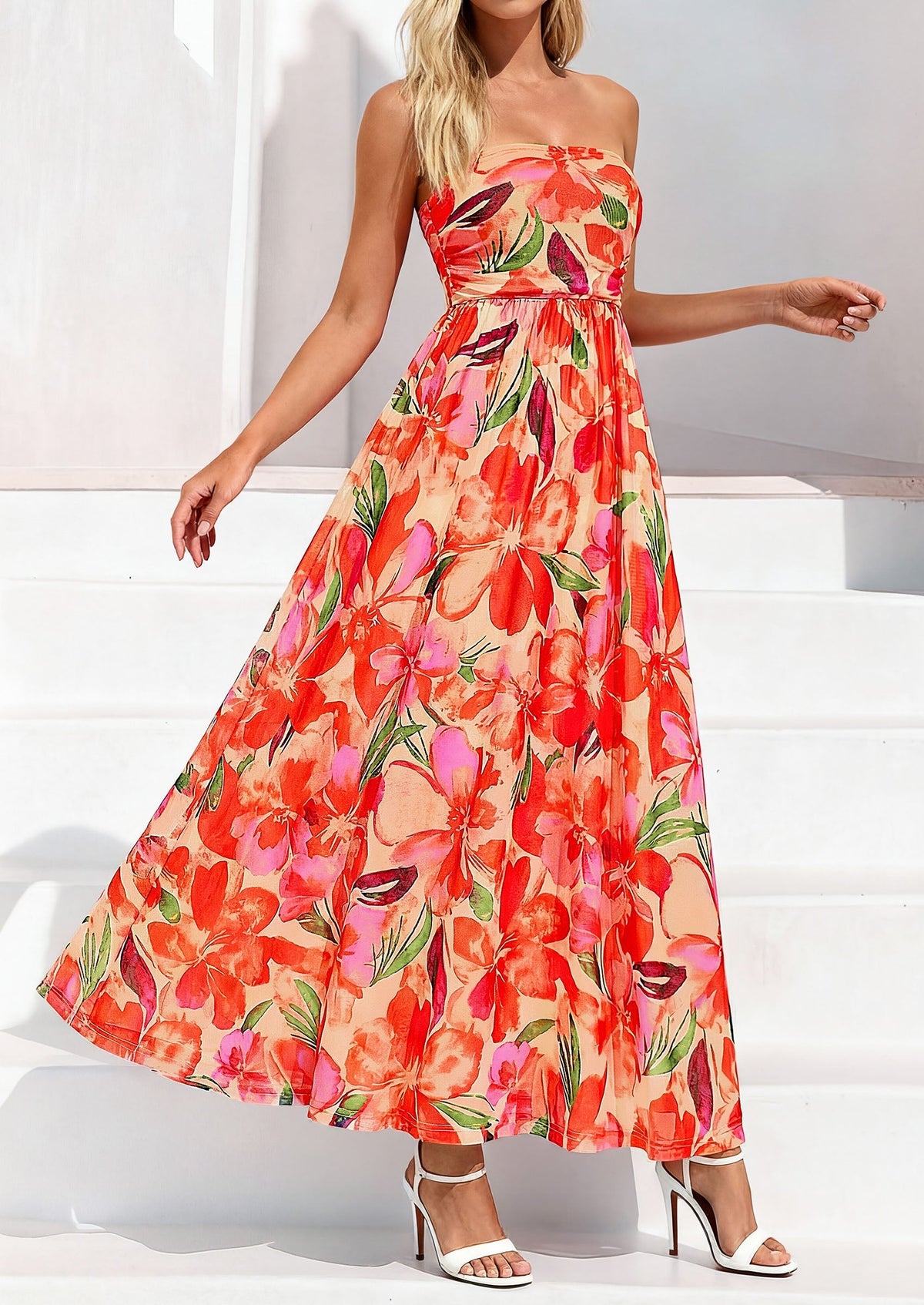 Floral Maxi Dress - Strapless, Boho - photo 20