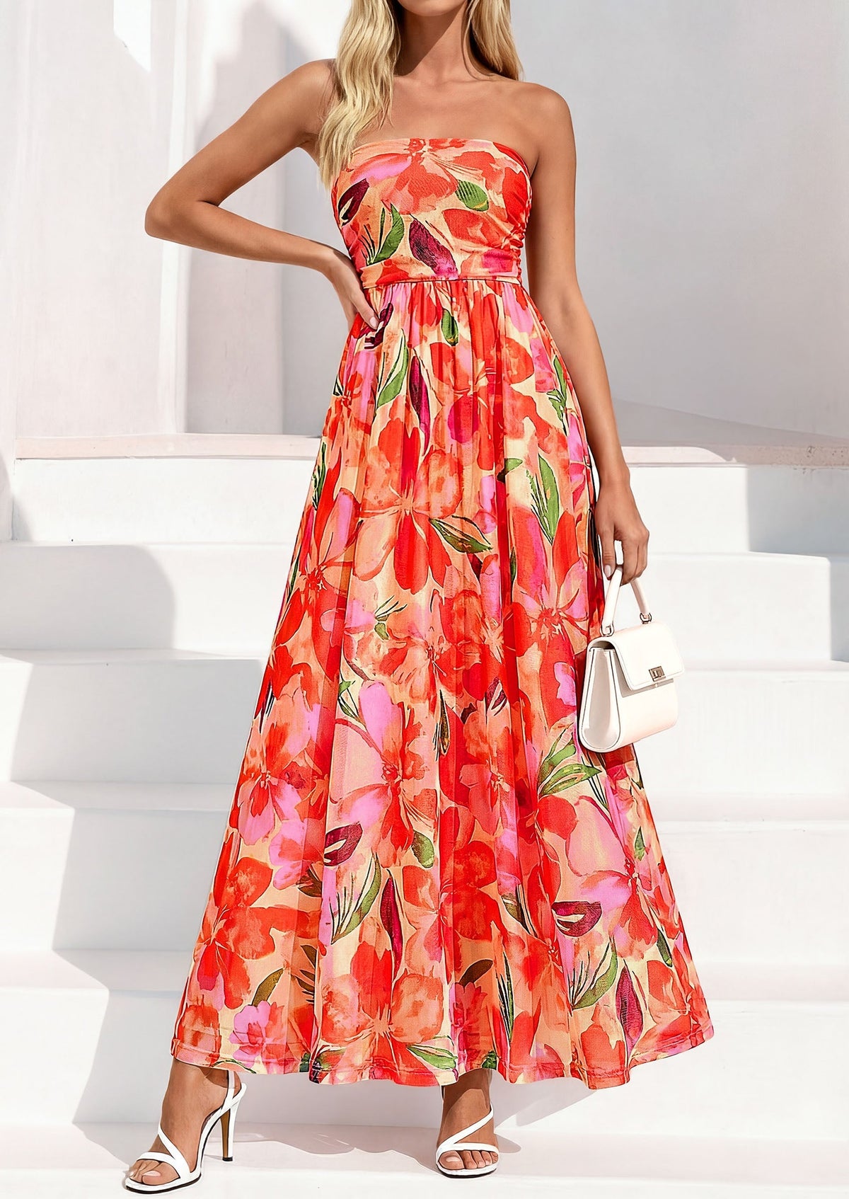Floral Maxi Dress - Strapless, Boho - photo 19