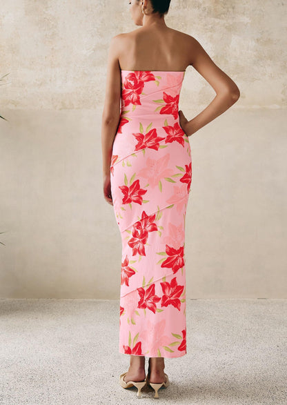 Floral Bodycon Maxi Dress - Strapless, Casual - photo 22