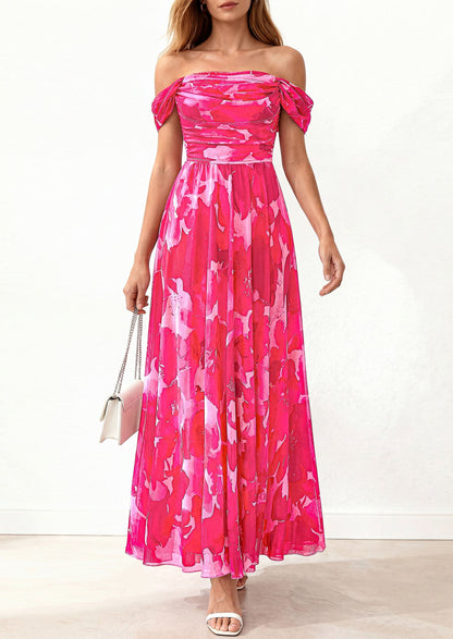Mesh Swing Ruched Maxi Dress - Off-Shoulder, Cocktail - photo 22