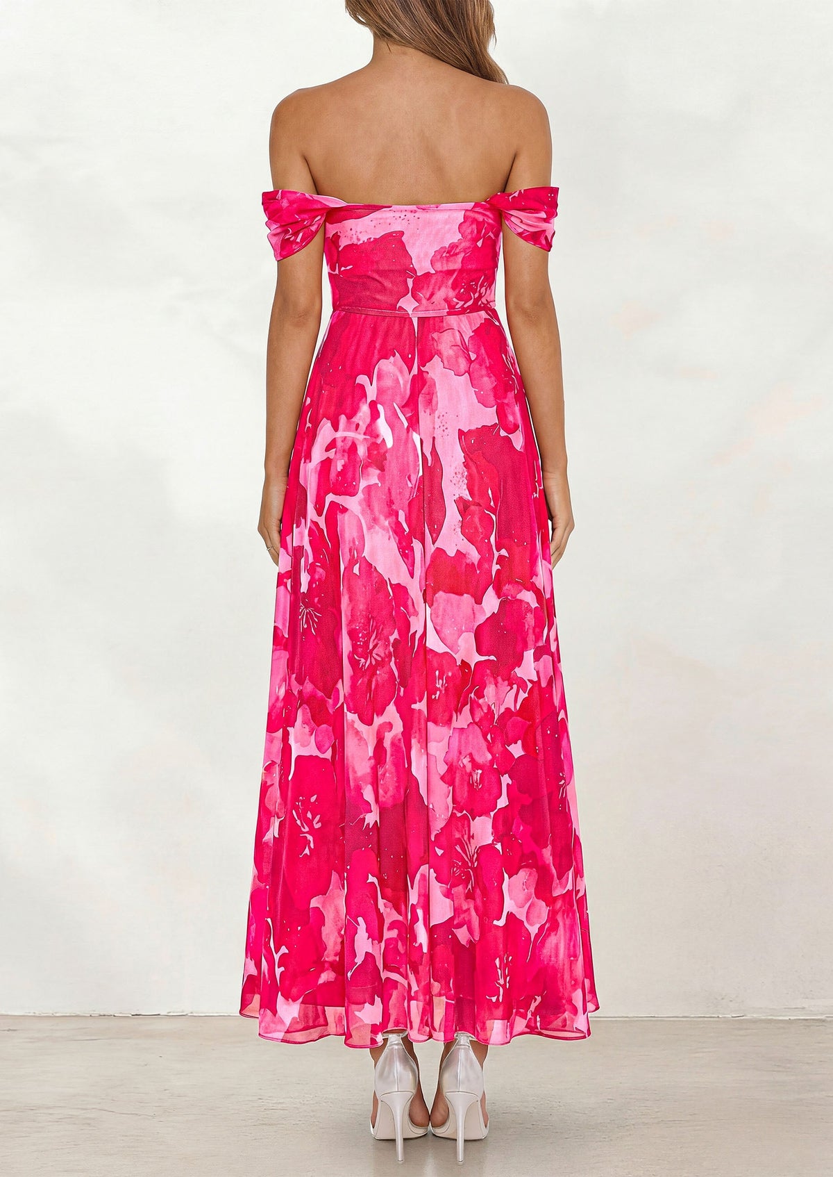 Mesh Swing Ruched Maxi Dress - Off-Shoulder, Cocktail - photo 23