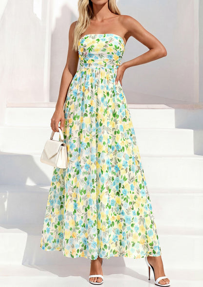 Floral Maxi Dress - Strapless, Boho - photo 23