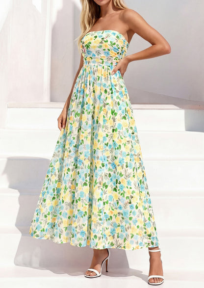 Floral Maxi Dress - Strapless, Boho - photo 27