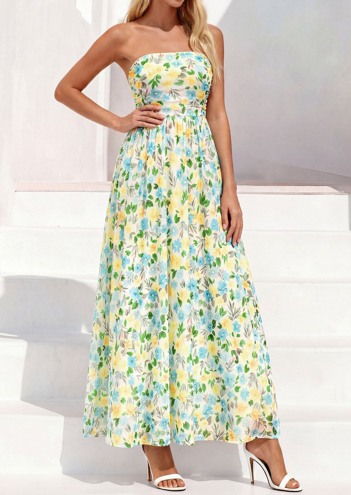 Floral Maxi Dress - Strapless, Boho - photo 28