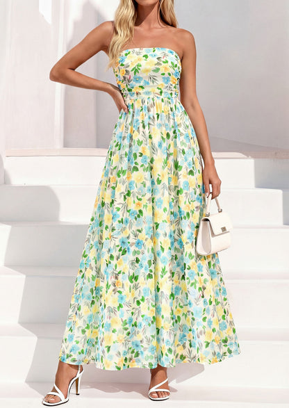 Floral Maxi Dress - Strapless, Boho - photo 25