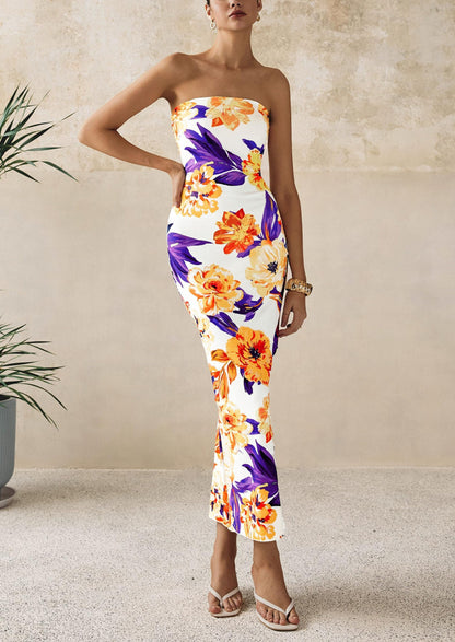Floral Bodycon Maxi Dress - Strapless, Casual - photo 15