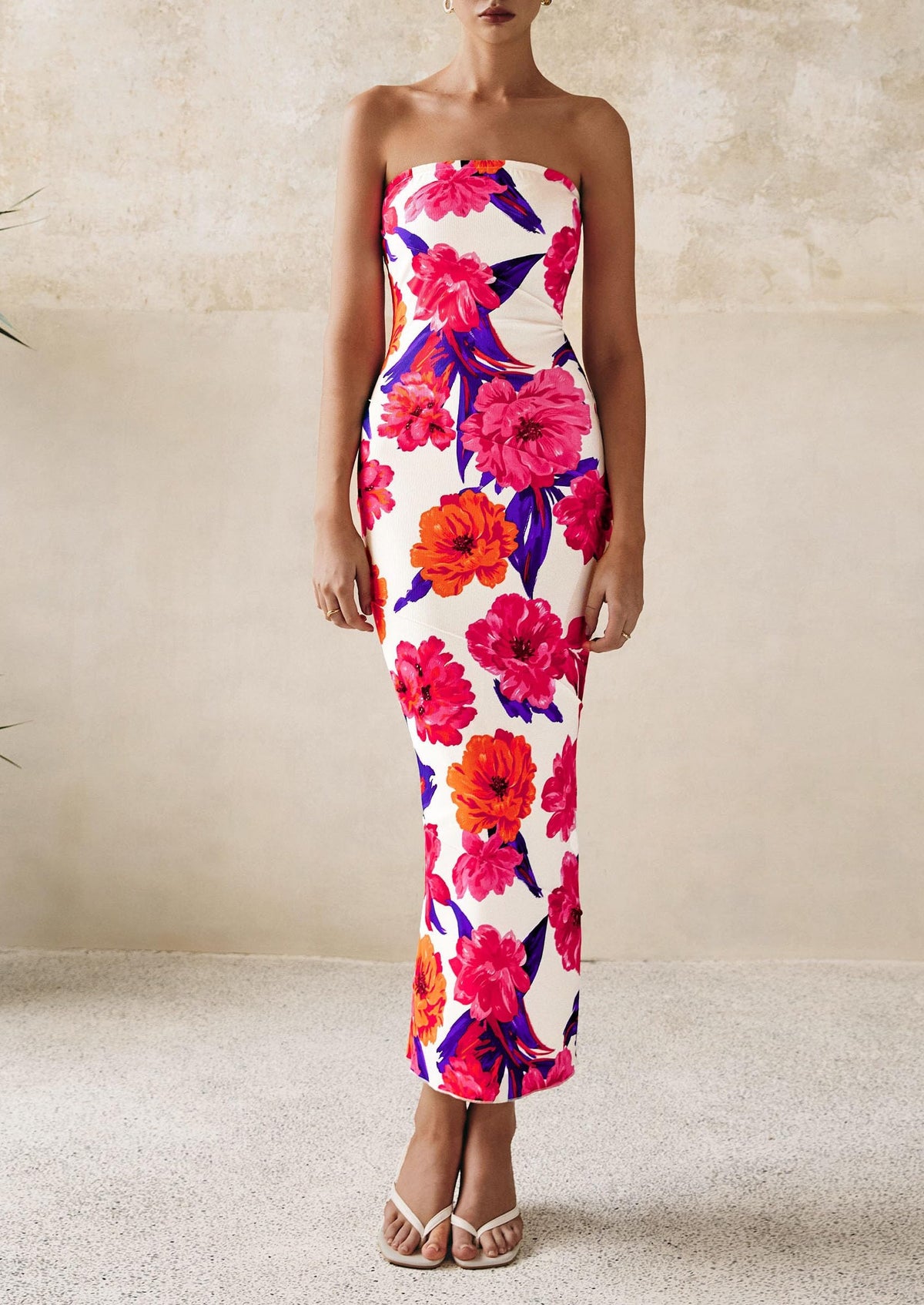Floral Bodycon Maxi Dress - Strapless, Casual - photo 28