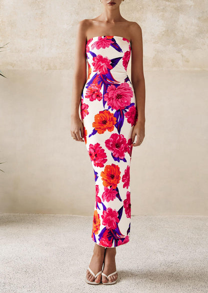 Floral Bodycon Maxi Dress - Strapless, Casual - photo 28
