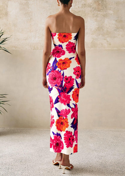 Floral Bodycon Maxi Dress - Strapless, Casual - photo 29
