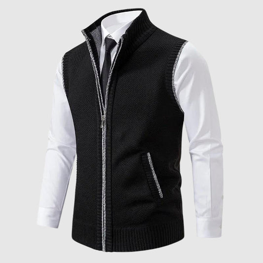 François Blanchet Zip Up Sweater Vest Wool Blend