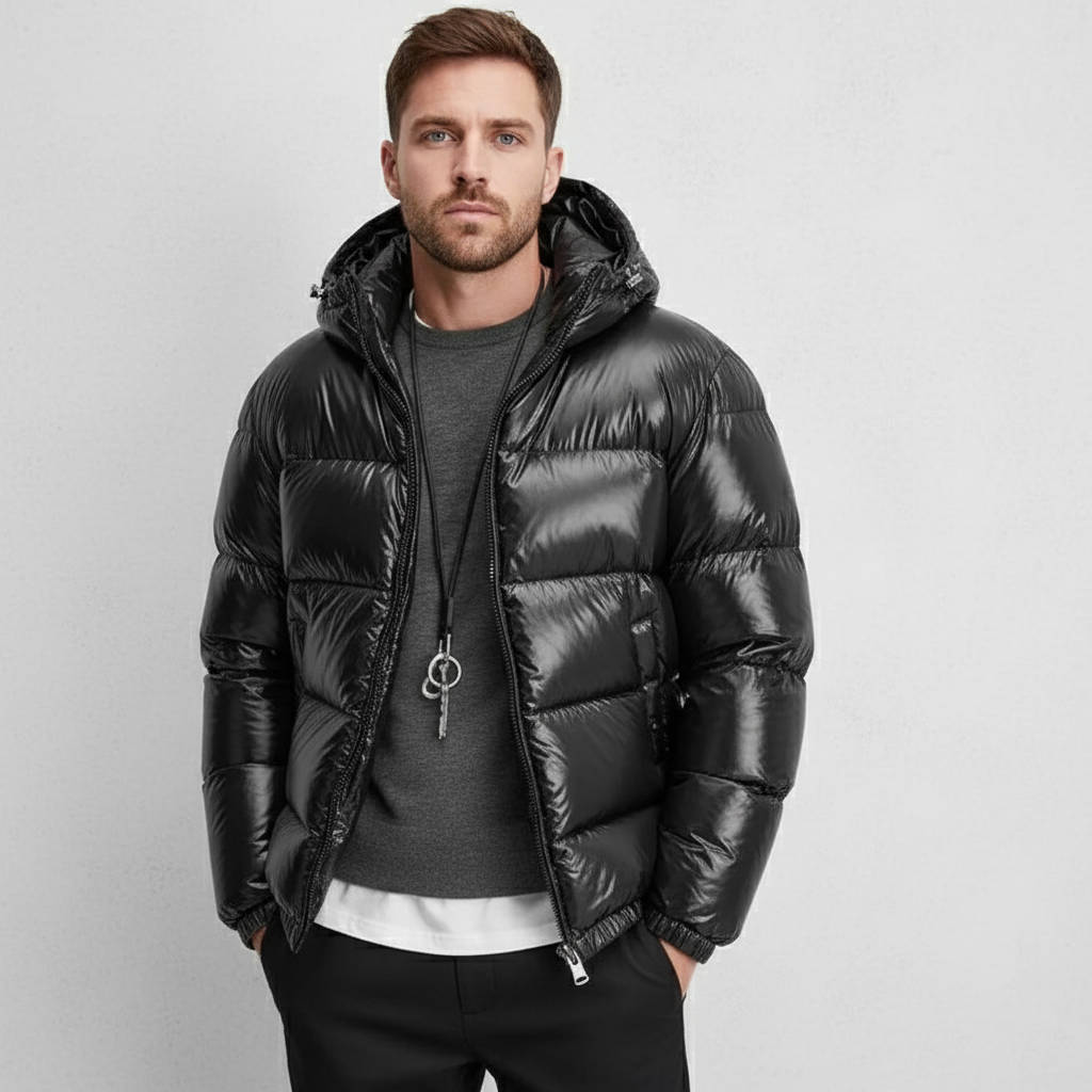 Orsenvi Men's Glossy Insulated Puffer Jacket