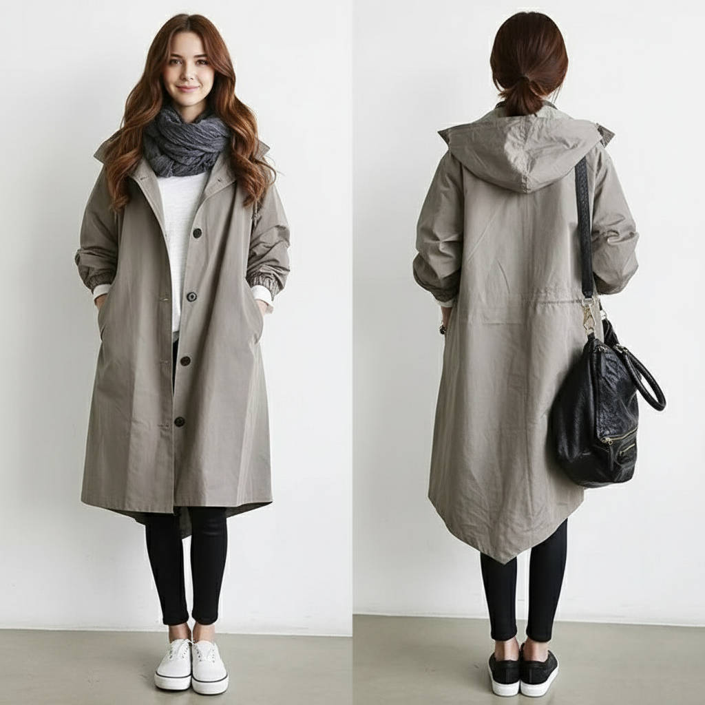 Orsenvi Women's Oversized Waterproof Trench Coat Ultra Dry