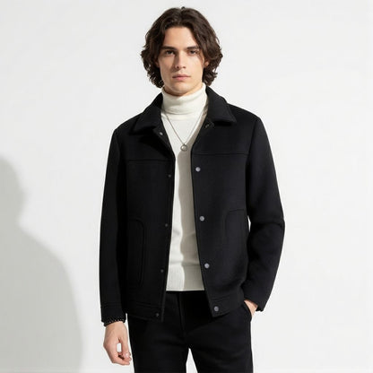Orsenvi Men's Four Seasons Wool Blend Short Jacket Slim Fit