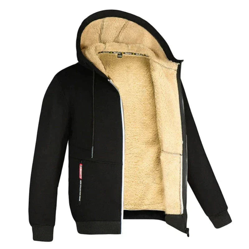 ThermaCore insulated jacket black urban fit with premium thermal padding for cold weather