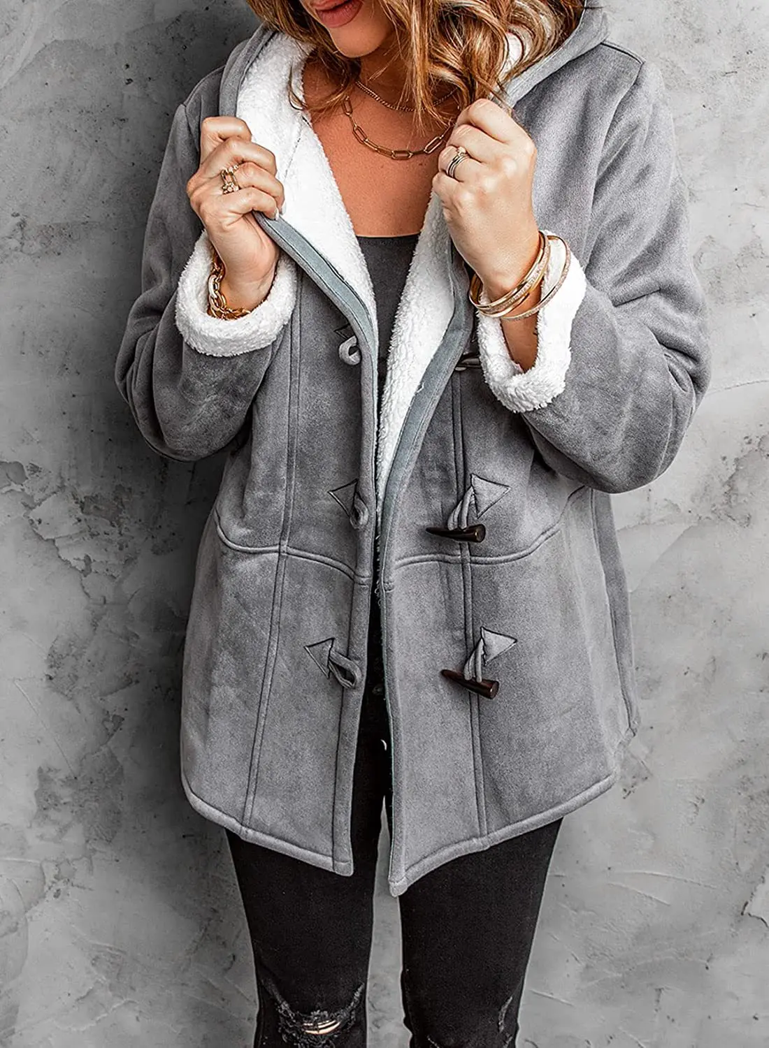 Orsenvi Hooded Toggle Winter Coat
