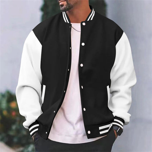 Orsenvi Timothy Mens Retro Varsity Jacket Black Casual
