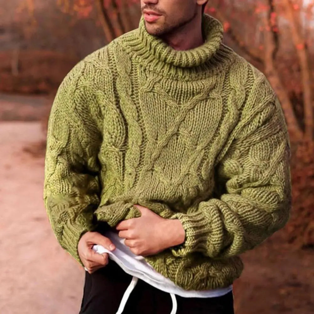 James Men Classic Knit Turtleneck Winter Sweater