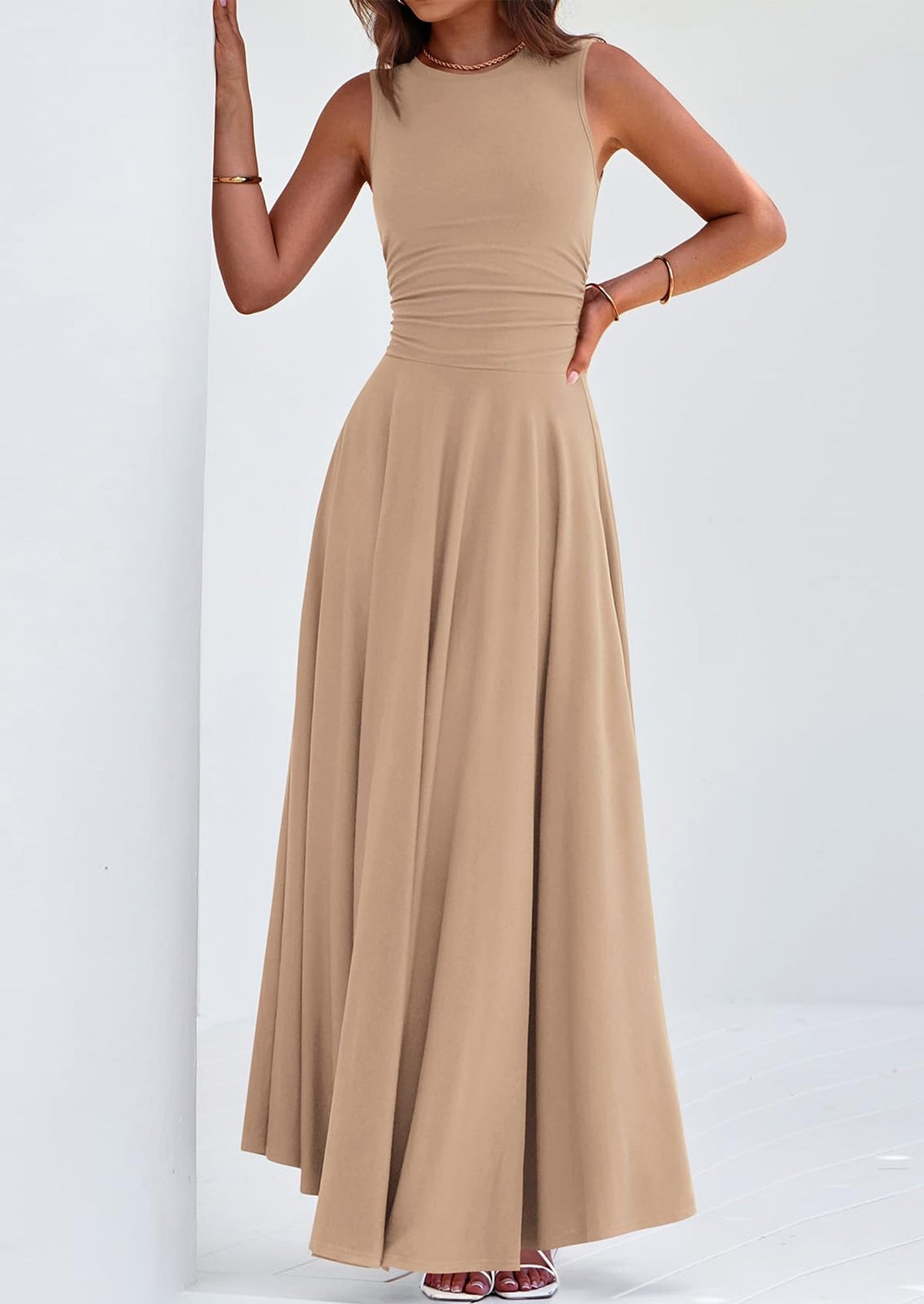 Flowy Maxi Dress - Sleeveless, Crewneck, Casual - photo 51