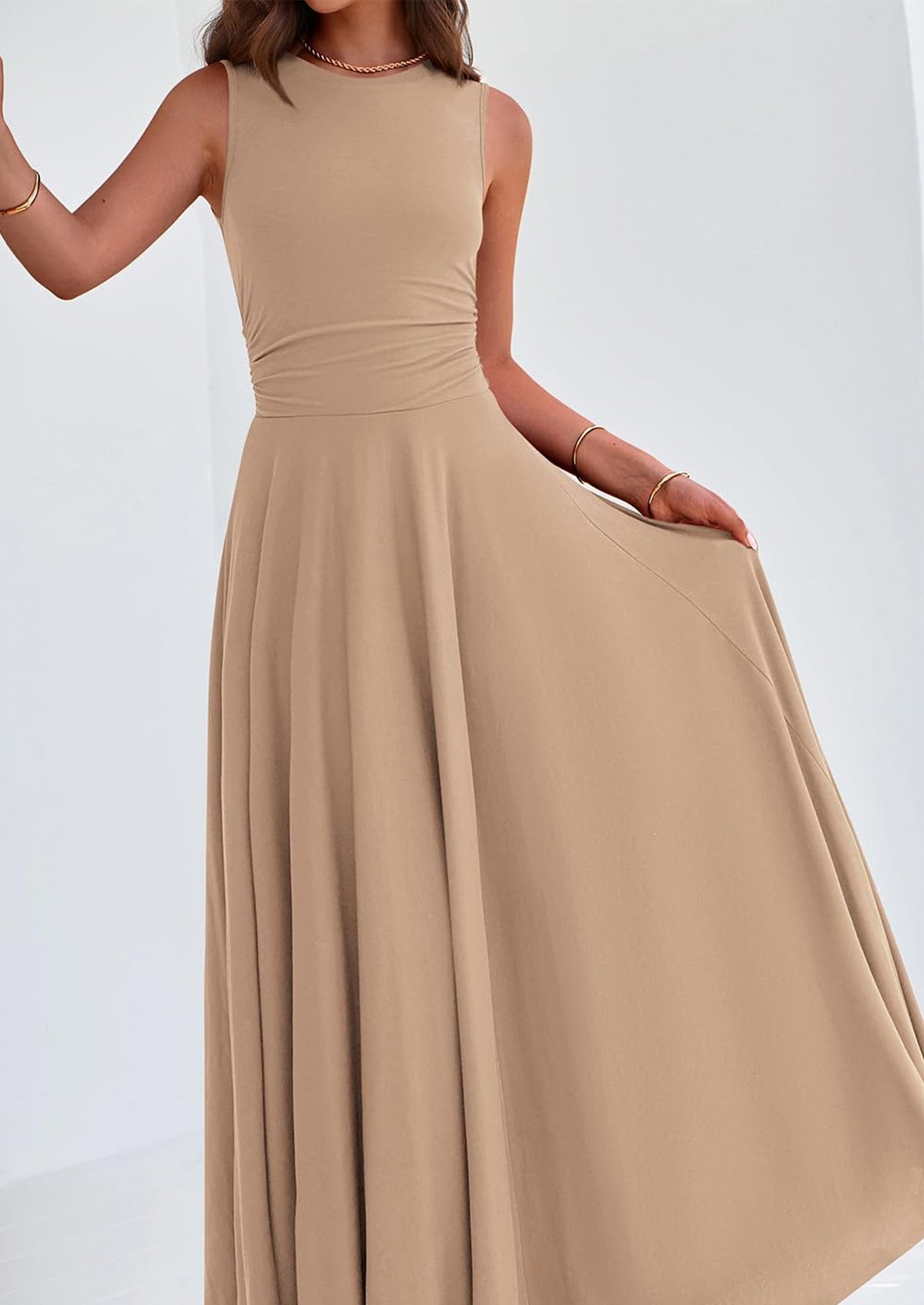 Flowy Maxi Dress - Sleeveless, Crewneck, Casual - photo 52