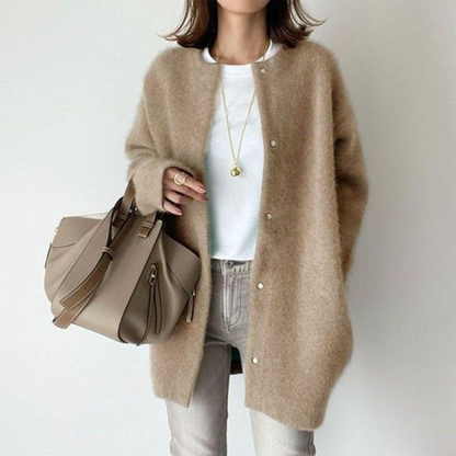 Riley refined layered cardigan soft breathable knit with structured chic dimensional design