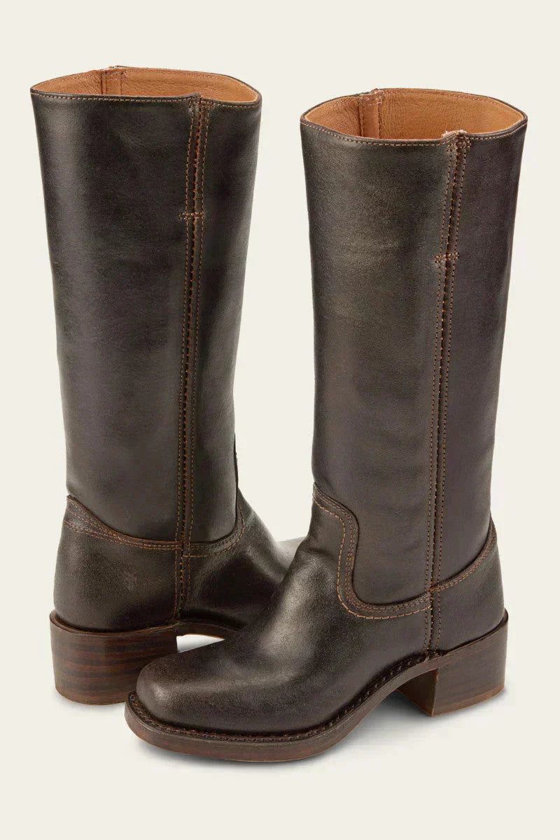 Knee-High Boots with Slim Fit and Structured Sole