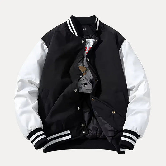 Liam Patchwork Detachable Hood Varsity Jacket